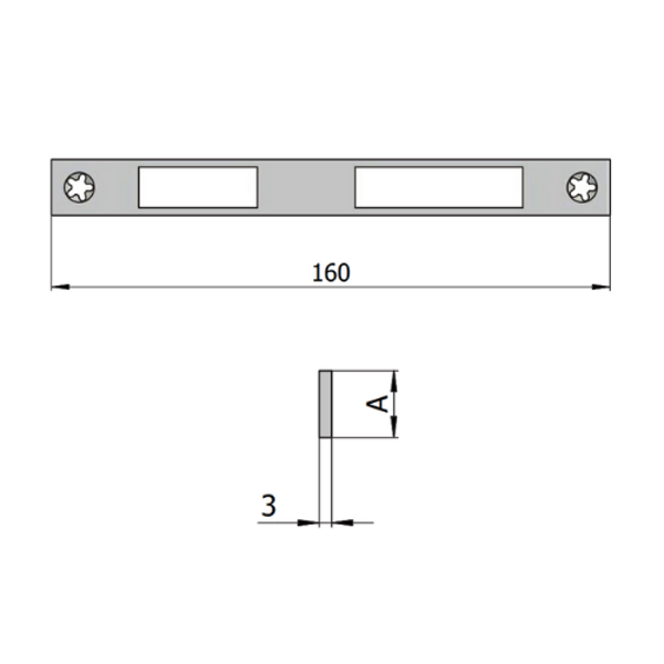 PREJEMNIK FLAT 1300/350-540 - A22 D160 MM - KROMIRANO JEKLO